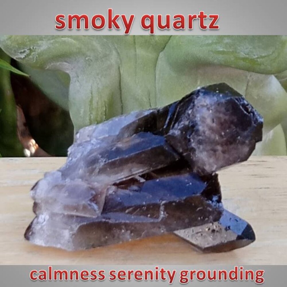 Smoky Quartz stone crystal mineral cluster 05 Protection Calming Grounding